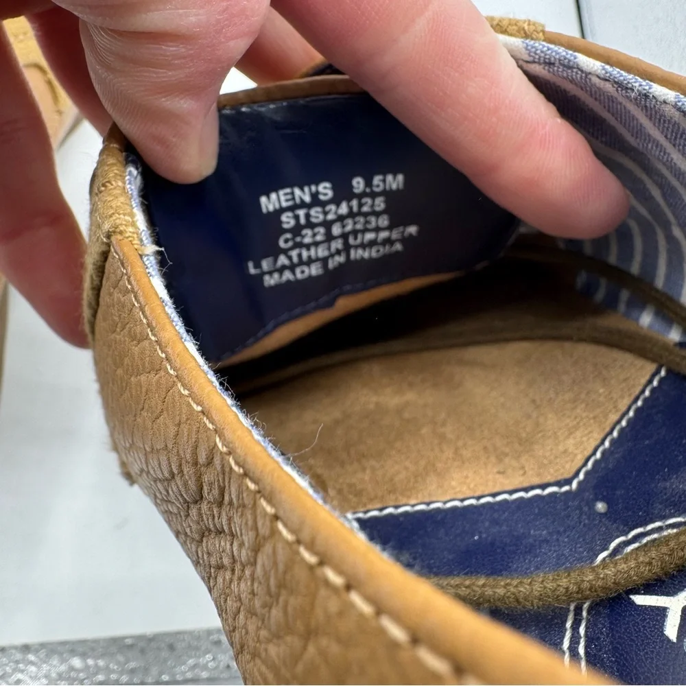 Sperry Men's Newman Tumbled Leather Oxford Tan Lace Up Shoes size 9.5‎ office